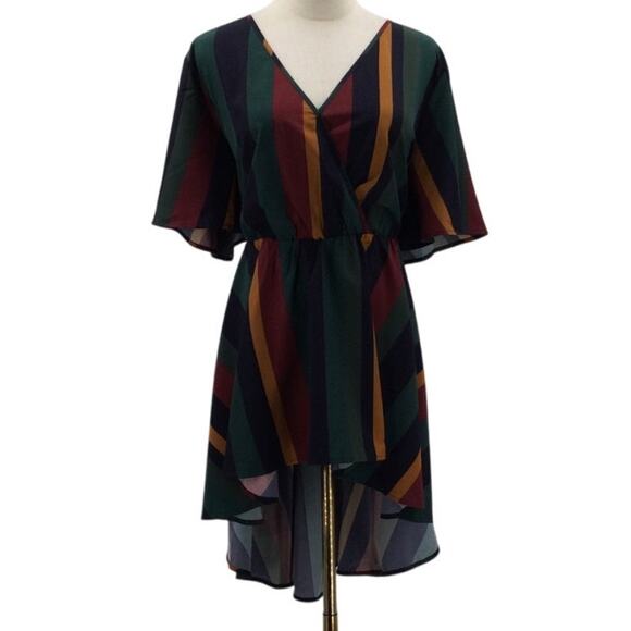BLOOMCHIC 14-16 1X Plus Multicolor Striped Dolman Sleeve Shirt Blouse NWT B50 - Picture 1 of 8